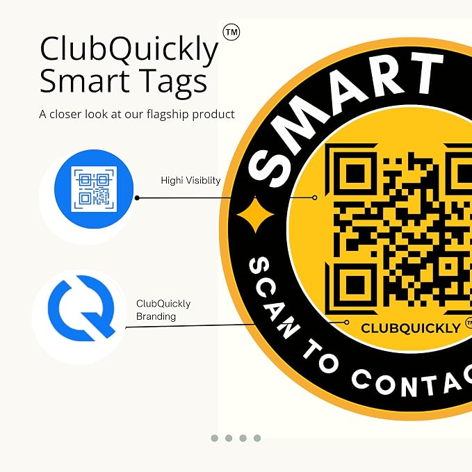 ClubQuickly Owner Alert - Bike Stickers Set - Smart QR Code Bike Parking Tag - Scan to Call Owner Without Sharing Number - No App Needed - Privacy Protected