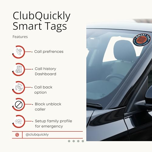 ClubQuickly Emergency Car QR Code Sticker - Number Hidden, Scan to Call or WhatsApp Owner, Masked Contact, Waterproof, Parking & Emergency Tag