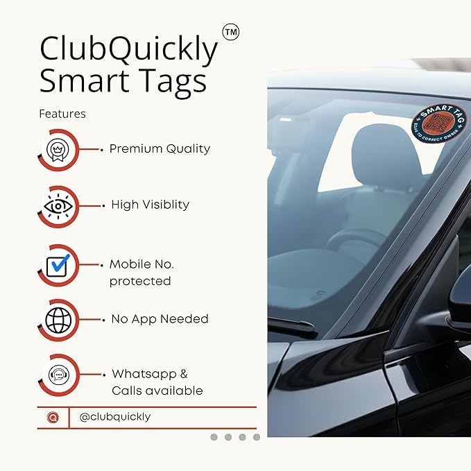 ClubQuickly Learning Driver - Smart Sticker Car QR Code Sticker - Number Hidden, Scan to Call or WhatsApp Owner, Masked Contact, Waterproof, Parking & Emergency Tag