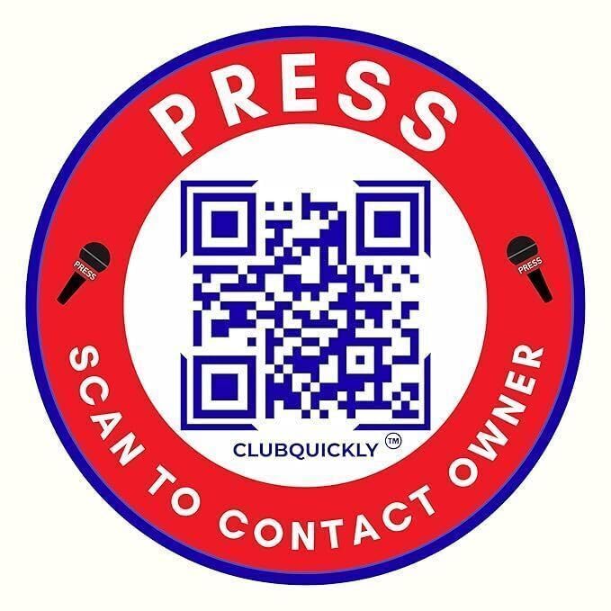 ClubQuickly Press - Bike Stickers Set - Smart QR Contact Sticker - Emergency & Parking Tag with OTP Secure Activation - Owner Contact & Phone Number Display - Privacy Protected
