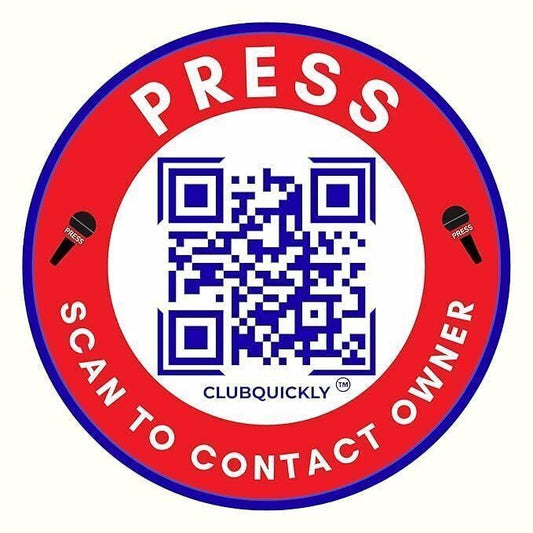 ClubQuickly Press - Bike Stickers Set - Smart QR Contact Sticker - Emergency & Parking Tag with OTP Secure Activation - Owner Contact & Phone Number Display - Privacy Protected