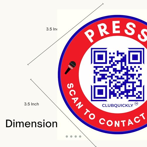 ClubQuickly Press Car QR Code Sticker - Number Hidden, Scan to Call or WhatsApp Owner, Masked Contact, Waterproof, Parking & Emergency Tag
