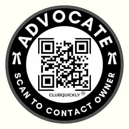 ClubQuickly Advocate - Bike Stickers Set - Smart QR Contact Sticker - Emergency & Parking Tag with OTP Secure Activation - Owner Contact & Phone Number Display - Privacy Protected