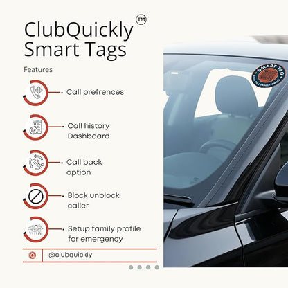ClubQuickly Learning Driver - Smart Sticker Car QR Code Sticker - Number Hidden, Scan to Call or WhatsApp Owner, Masked Contact, Waterproof, Parking & Emergency Tag