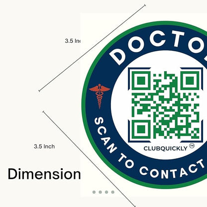 ClubQuickly Doctor - Bike Stickers Set - Smart QR Contact Sticker - Emergency & Parking Tag with OTP Secure Activation - Owner Contact & Phone Number Display - Privacy Protected