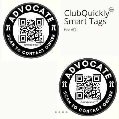 ClubQuickly Advocate - Bike Stickers Set - Smart QR Contact Sticker - Emergency & Parking Tag with OTP Secure Activation - Owner Contact & Phone Number Display - Privacy Protected