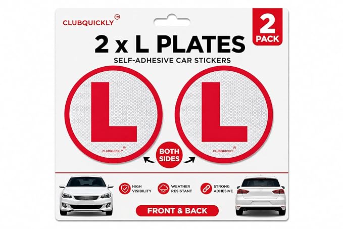 ClubQuickly Learning Driver - Smart Sticker Car QR Code Sticker - Number Hidden, Scan to Call or WhatsApp Owner, Masked Contact, Waterproof, Parking & Emergency Tag