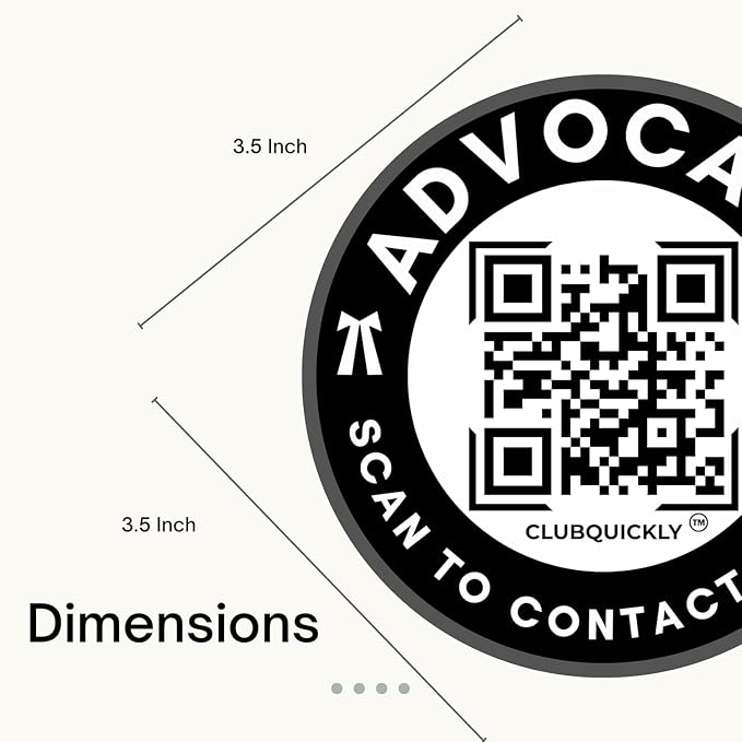 ClubQuickly Advocate - Bike Stickers Set - Smart QR Contact Sticker - Emergency & Parking Tag with OTP Secure Activation - Owner Contact & Phone Number Display - Privacy Protected