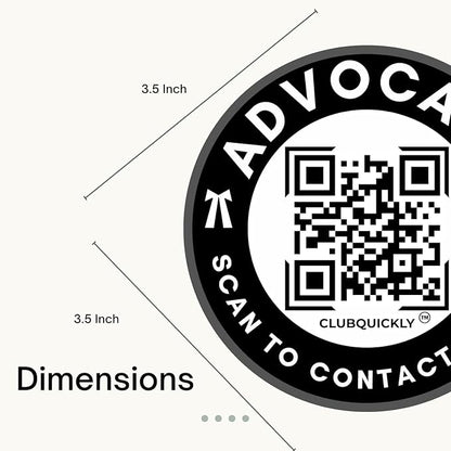 ClubQuickly Advocate - Bike Stickers Set - Smart QR Contact Sticker - Emergency & Parking Tag with OTP Secure Activation - Owner Contact & Phone Number Display - Privacy Protected