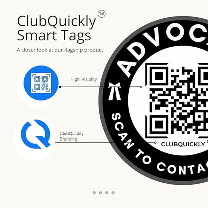 ClubQuickly Advocate - Bike Stickers Set - Smart QR Contact Sticker - Emergency & Parking Tag with OTP Secure Activation - Owner Contact & Phone Number Display - Privacy Protected