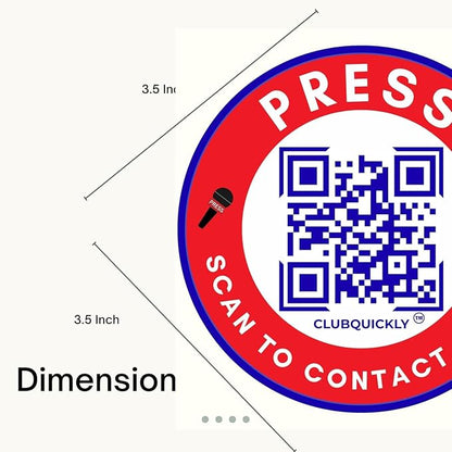 ClubQuickly Press - Bike Stickers Set - Smart QR Contact Sticker - Emergency & Parking Tag with OTP Secure Activation - Owner Contact & Phone Number Display - Privacy Protected