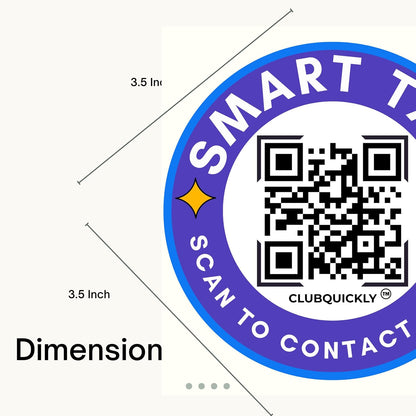 ClubQuickly Emergency - Blue Black Car QR Code Sticker - Number Hidden, Scan to Call or WhatsApp Owner, Masked Contact, Waterproof, Parking & Emergency Tag