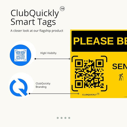 ClubQuickly Senior Citizen Car QR Code Sticker - Number Hidden, Scan to Call or WhatsApp Owner, Masked Contact, Waterproof, Parking & Emergency Tag