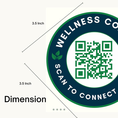 ClubQuickly Wellness Coach Car QR Code Sticker - Number Hidden, Scan to Call or WhatsApp Owner, Masked Contact, Waterproof, Parking & Emergency Tag