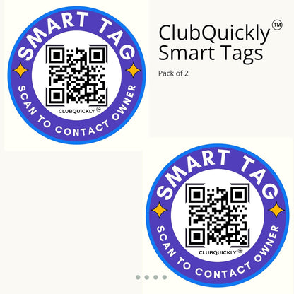 ClubQuickly Emergency - Blue Black Car QR Code Sticker - Number Hidden, Scan to Call or WhatsApp Owner, Masked Contact, Waterproof, Parking & Emergency Tag