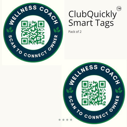 ClubQuickly Wellness Coach Car QR Code Sticker - Number Hidden, Scan to Call or WhatsApp Owner, Masked Contact, Waterproof, Parking & Emergency Tag
