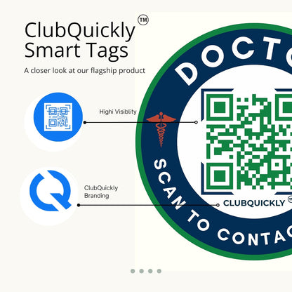 ClubQuickly Doctor Car QR Code Sticker - Number Hidden, Scan to Call or WhatsApp Owner, Masked Contact, Waterproof, Parking & Emergency Tag
