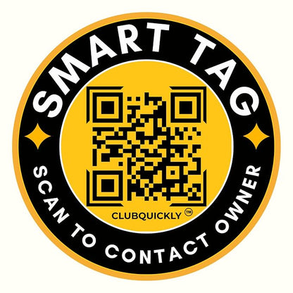 ClubQuickly Owner Alert - Yellow Black Car QR Code Sticker - Number Hidden, Scan to Call or WhatsApp Owner, Masked Contact, Waterproof, Parking & Emergency Tag