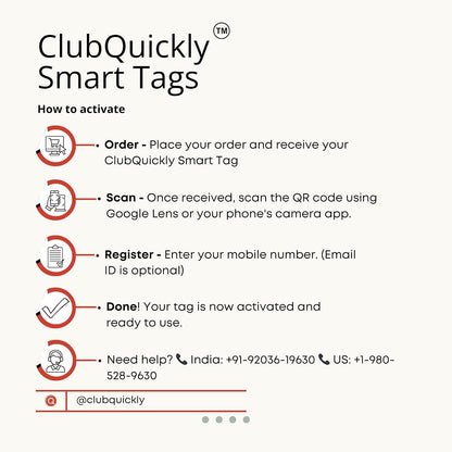 ClubQuickly Connect Quickly Car QR Code Sticker - Number Hidden, Scan to Call or WhatsApp Owner, Masked Contact, Waterproof, Parking & Emergency Tag