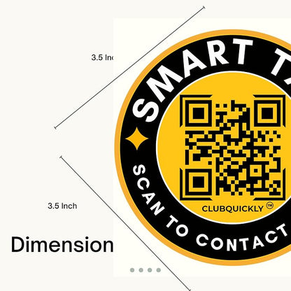 ClubQuickly Owner Alert - Yellow Black Car QR Code Sticker - Number Hidden, Scan to Call or WhatsApp Owner, Masked Contact, Waterproof, Parking & Emergency Tag