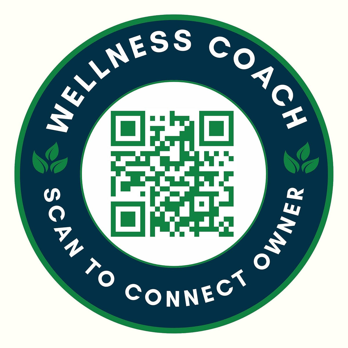 ClubQuickly Wellness Coach Car QR Code Sticker - Number Hidden, Scan to Call or WhatsApp Owner, Masked Contact, Waterproof, Parking & Emergency Tag