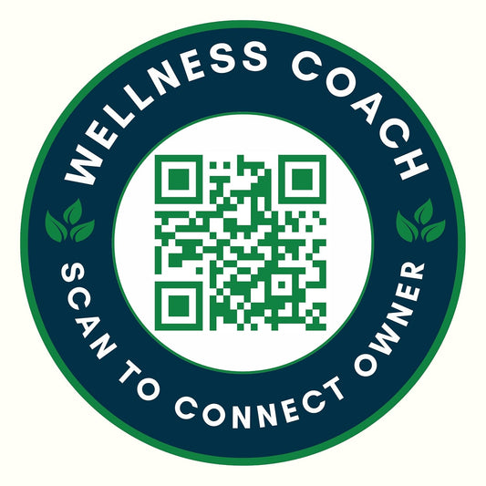 ClubQuickly Wellness Coach Car QR Code Sticker - Number Hidden, Scan to Call or WhatsApp Owner, Masked Contact, Waterproof, Parking & Emergency Tag