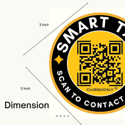 ClubQuickly Owner Alert - Bike Stickers Set - Smart QR Code Bike Parking Tag - Scan to Call Owner Without Sharing Number - No App Needed - Privacy Protected