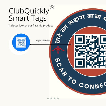 ClubQuickly Shree Khatu Shyam Ji Car QR Code Sticker - Number Hidden, Scan to Call or WhatsApp Owner, Masked Contact, Waterproof, Parking & Emergency Tag