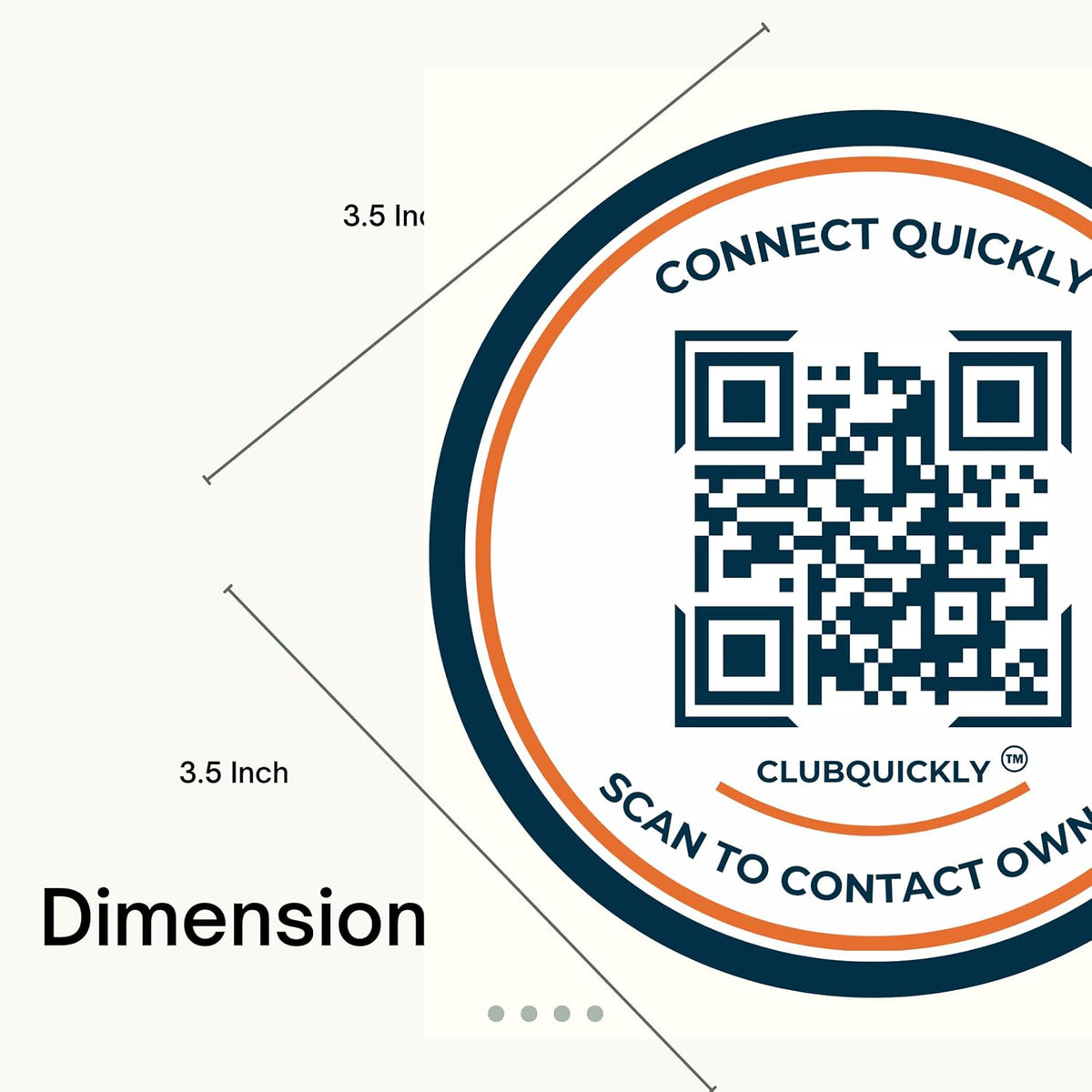 ClubQuickly Connect Quickly Car QR Code Sticker - Number Hidden, Scan to Call or WhatsApp Owner, Masked Contact, Waterproof, Parking & Emergency Tag