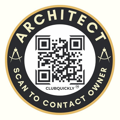 ClubQuickly Architect Car QR Code Sticker - Number Hidden, Scan to Call or WhatsApp Owner, Masked Contact, Waterproof, Parking & Emergency Tag