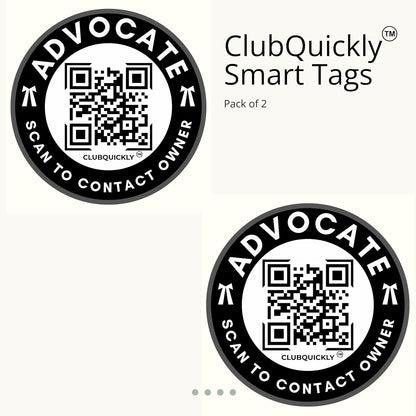 ClubQuickly Advocate Car QR Code Sticker - Number Hidden, Scan to Call or WhatsApp Owner, Masked Contact, Waterproof, Parking & Emergency Tag