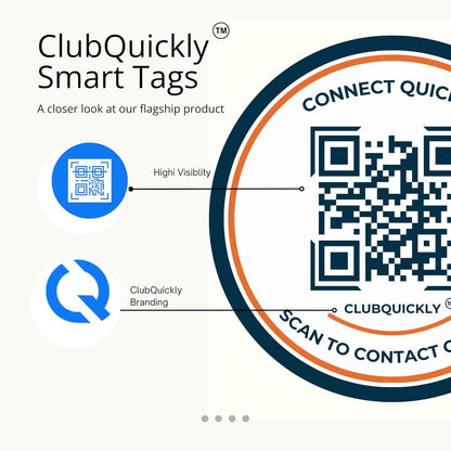 ClubQuickly Connect Quickly Car QR Code Sticker - Number Hidden, Scan to Call or WhatsApp Owner, Masked Contact, Waterproof, Parking & Emergency Tag