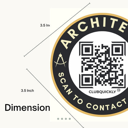 ClubQuickly Architect Car QR Code Sticker - Number Hidden, Scan to Call or WhatsApp Owner, Masked Contact, Waterproof, Parking & Emergency Tag
