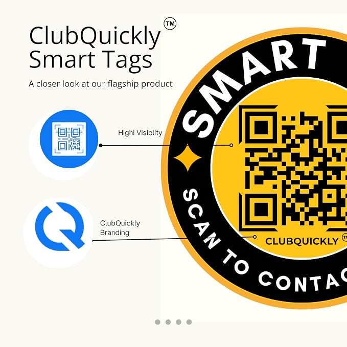 ClubQuickly Owner Alert - Yellow Black Car QR Code Sticker - Number Hidden, Scan to Call or WhatsApp Owner, Masked Contact, Waterproof, Parking & Emergency Tag