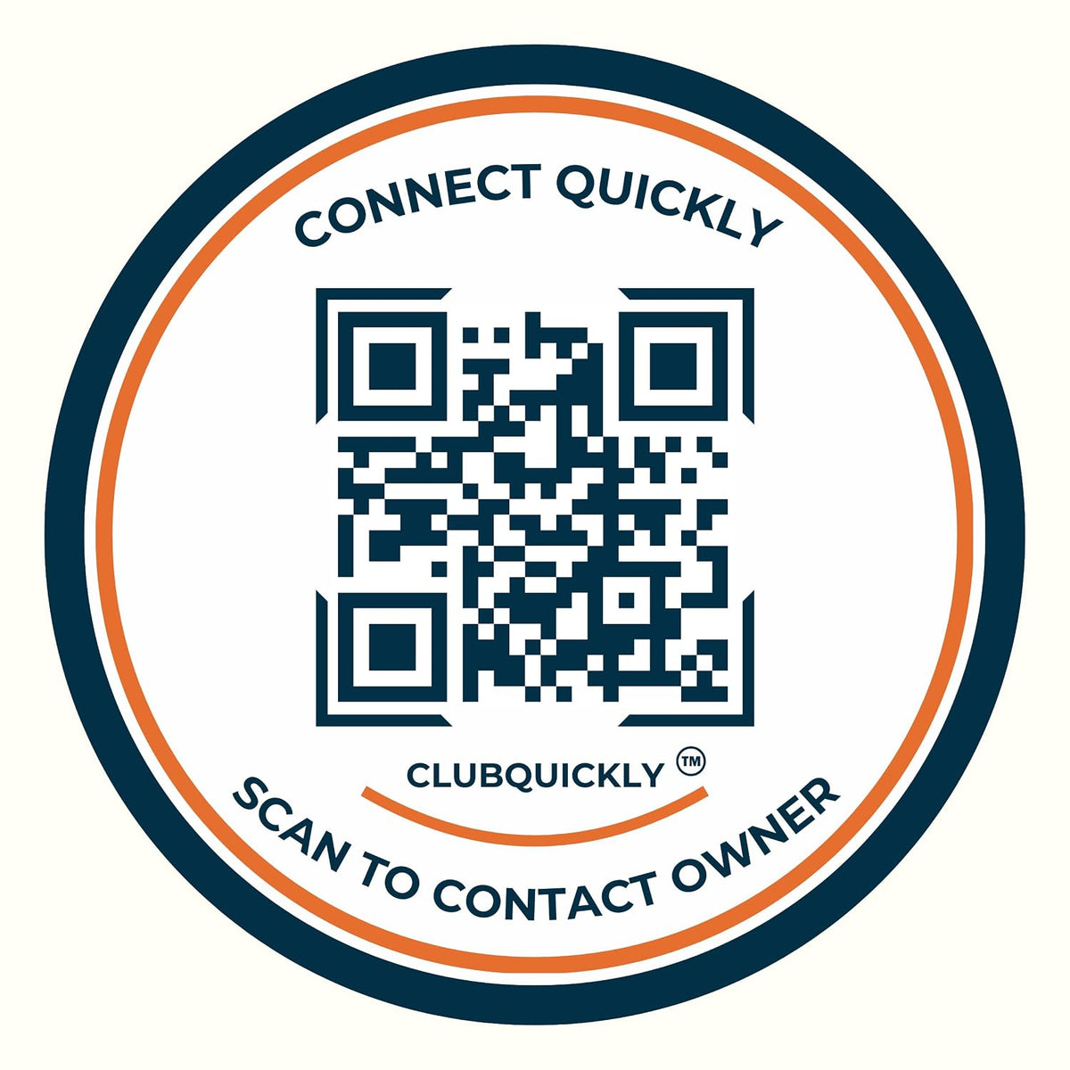 ClubQuickly Connect Quickly Car QR Code Sticker - Number Hidden, Scan to Call or WhatsApp Owner, Masked Contact, Waterproof, Parking & Emergency Tag