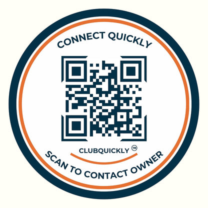 ClubQuickly Connect Quickly Car QR Code Sticker - Number Hidden, Scan to Call or WhatsApp Owner, Masked Contact, Waterproof, Parking & Emergency Tag
