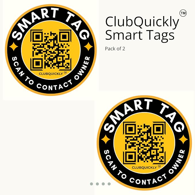 ClubQuickly Owner Alert - Yellow Black Car QR Code Sticker - Number Hidden, Scan to Call or WhatsApp Owner, Masked Contact, Waterproof, Parking & Emergency Tag