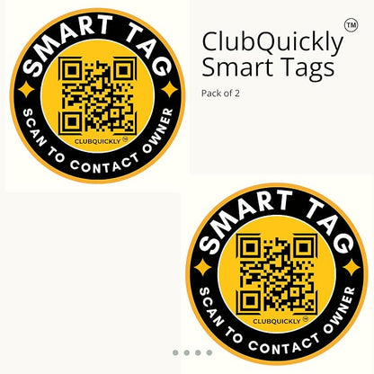 ClubQuickly Owner Alert - Yellow Black Car QR Code Sticker - Number Hidden, Scan to Call or WhatsApp Owner, Masked Contact, Waterproof, Parking & Emergency Tag