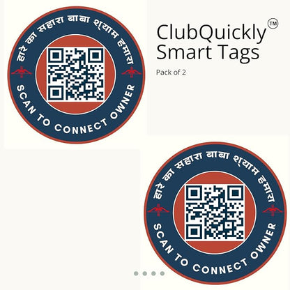 ClubQuickly Shree Khatu Shyam Ji Car QR Code Sticker - Number Hidden, Scan to Call or WhatsApp Owner, Masked Contact, Waterproof, Parking & Emergency Tag