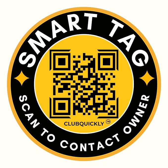 ClubQuickly Owner Alert - Bike Stickers Set - Smart QR Code Bike Parking Tag - Scan to Call Owner Without Sharing Number - No App Needed - Privacy Protected