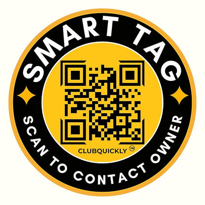 ClubQuickly Owner Alert - Bike Stickers Set - Smart QR Code Bike Parking Tag - Scan to Call Owner Without Sharing Number - No App Needed - Privacy Protected