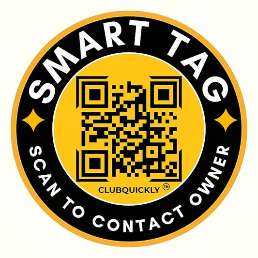 ClubQuickly Owner Alert - Bike Stickers Set - Smart QR Code Bike Parking Tag - Scan to Call Owner Without Sharing Number - No App Needed - Privacy Protected